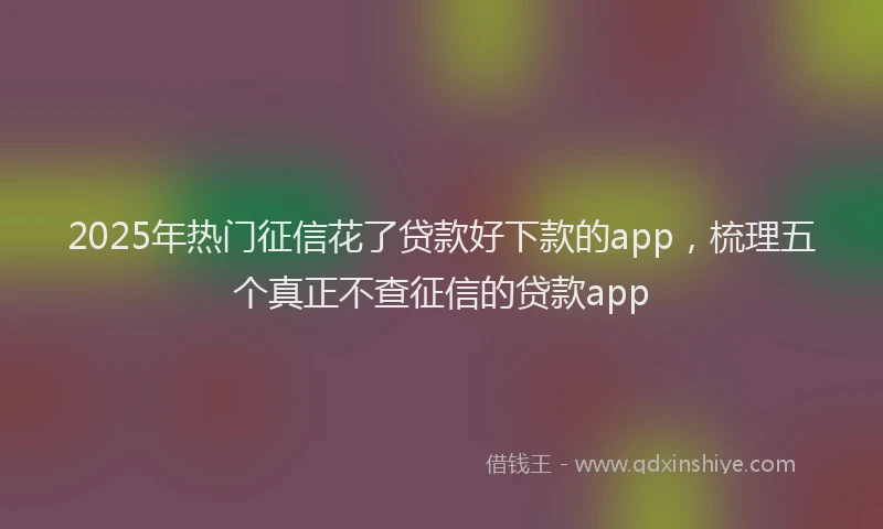 2025年热门征信花了贷款好下款的app，梳理五个真正不查征信的贷款app