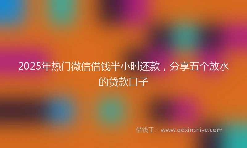 2025年热门微信借钱半小时还款，分享五个放水的贷款口子