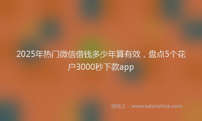 2025年热门微信借钱多少年算有效，盘点5个花户3000秒下款app