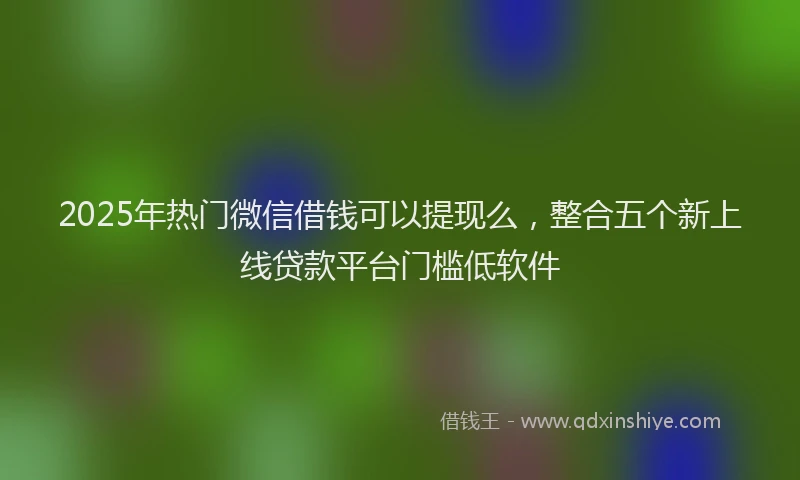 2025年热门微信借钱可以提现么，整合五个新上线贷款平台门槛低软件
