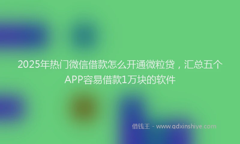 2025年热门微信借款怎么开通微粒贷，汇总五个APP容易借款1万块的软件