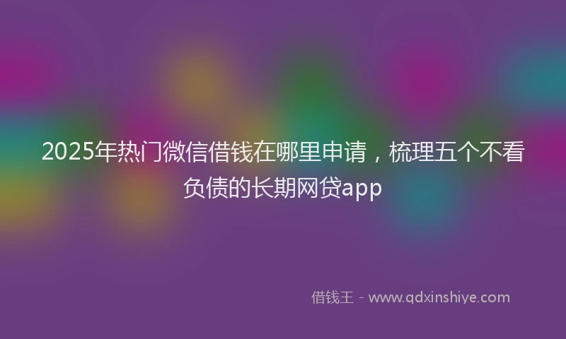 2025年热门微信借钱在哪里申请，梳理五个不看负债的长期网贷app