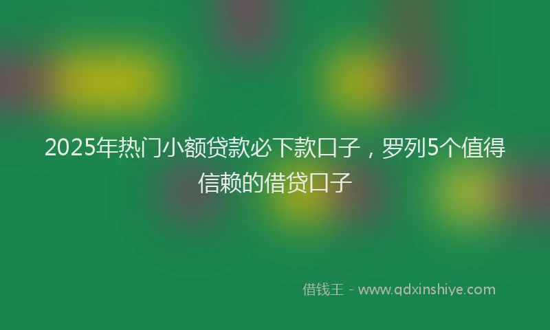 2025年热门小额贷款必下款口子，罗列5个值得信赖的借贷口子