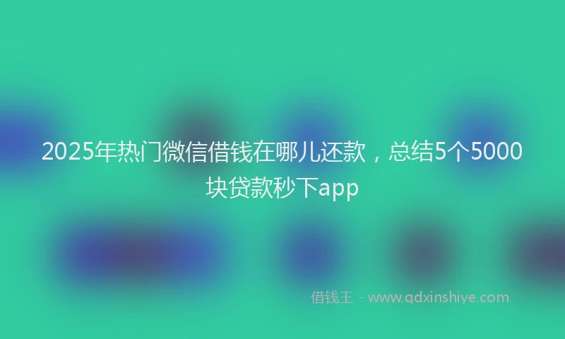 2025年热门微信借钱在哪儿还款，总结5个5000块贷款秒下app