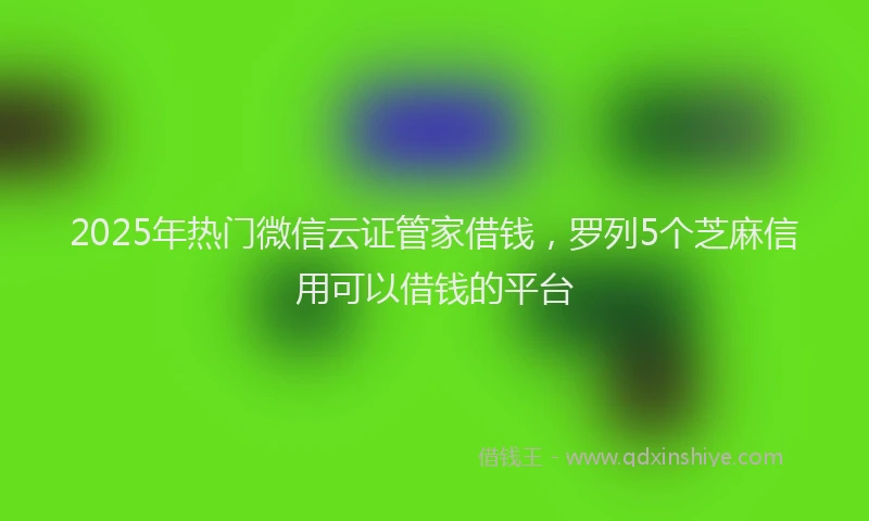 2025年热门微信云证管家借钱，罗列5个芝麻信用可以借钱的平台
