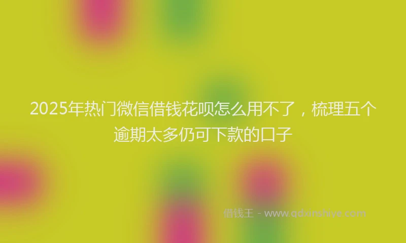2025年热门微信借钱花呗怎么用不了，梳理五个逾期太多仍可下款的口子