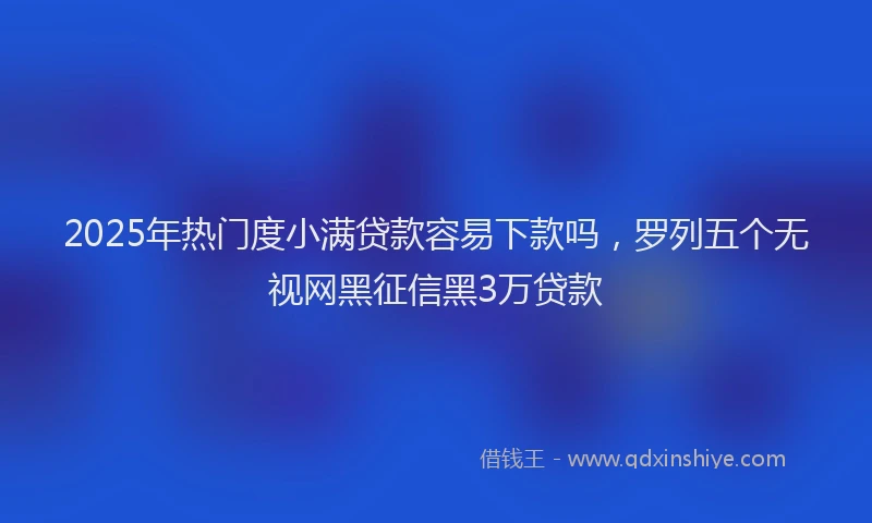 2025年热门度小满贷款容易下款吗，罗列五个无视网黑征信黑3万贷款