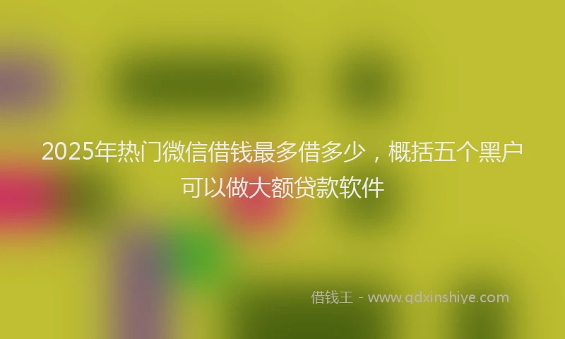 2025年热门微信借钱最多借多少,概括五个黑户可以做大额贷款软件
