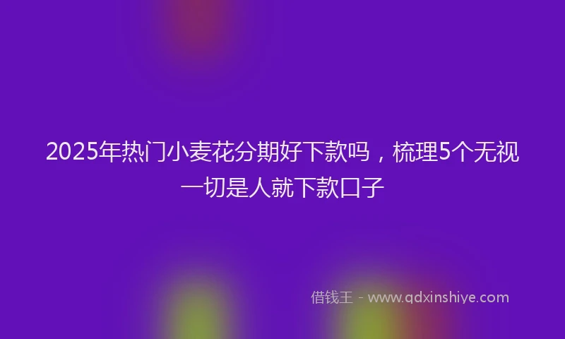 2025年热门小麦花分期好下款吗，梳理5个无视一切是人就下款口子