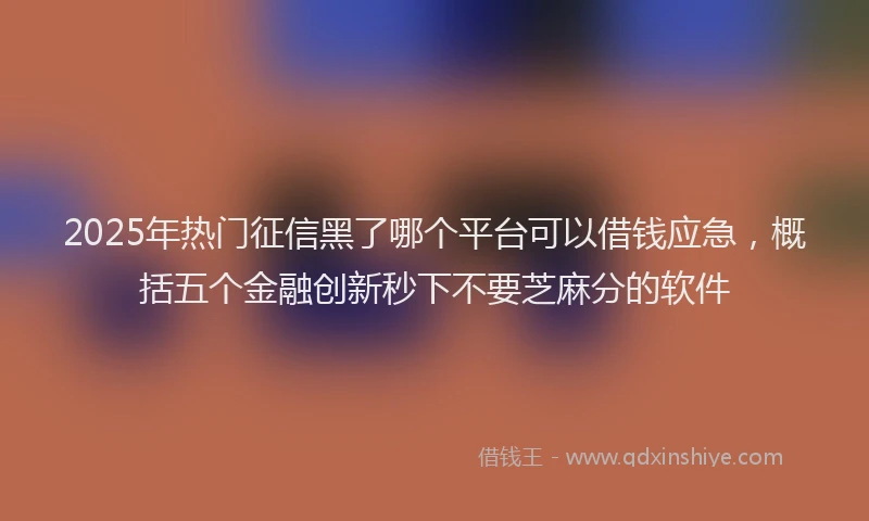 2025年热门征信黑了哪个平台可以借钱应急，概括五个金融创新秒下不要芝麻分的软件