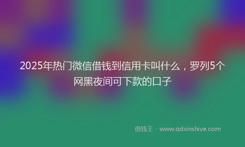 2025年热门微信借钱到信用卡叫什么，罗列5个网黑夜间可下款的口子