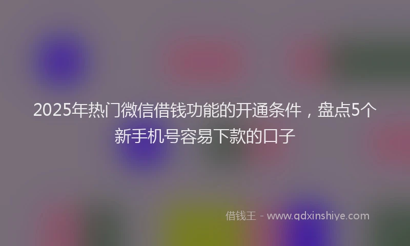 2025年热门微信借钱功能的开通条件，盘点5个新手机号容易下款的口子