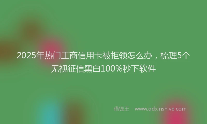 2025年热门工商信用卡被拒领怎么办，梳理5个无视征信黑白100%秒下软件