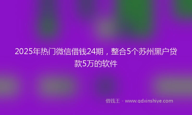 2025年热门微信借钱24期，整合5个苏州黑户贷款5万的软件