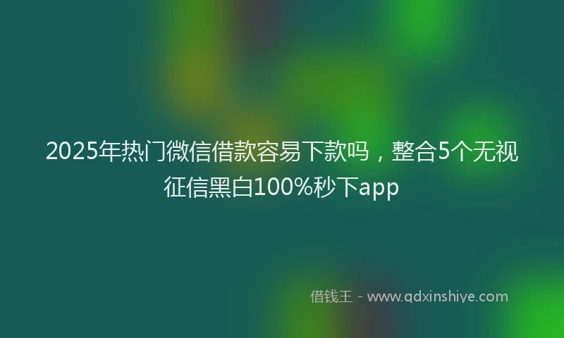 2025年热门微信借款容易下款吗，整合5个无视征信黑白100%秒下app