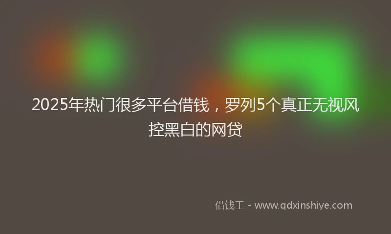 2025年热门很多平台借钱，罗列5个真正无视风控黑白的网贷