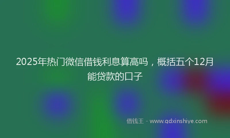 2025年热门微信借钱利息算高吗，概括五个12月能贷款的口子