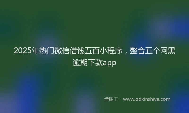 2025年热门微信借钱五百小程序，整合五个网黑逾期下款app