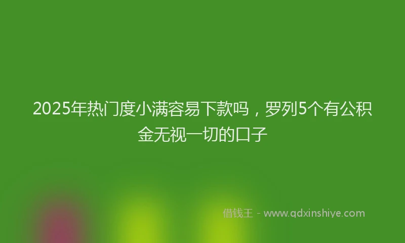 2025年热门度小满容易下款吗，罗列5个有公积金无视一切的口子
