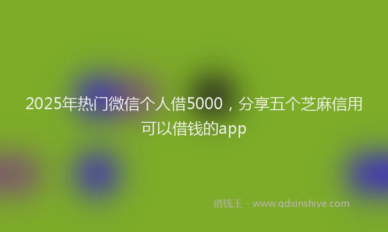 2025年热门微信个人借5000,分享五个芝麻信用可以借钱的app