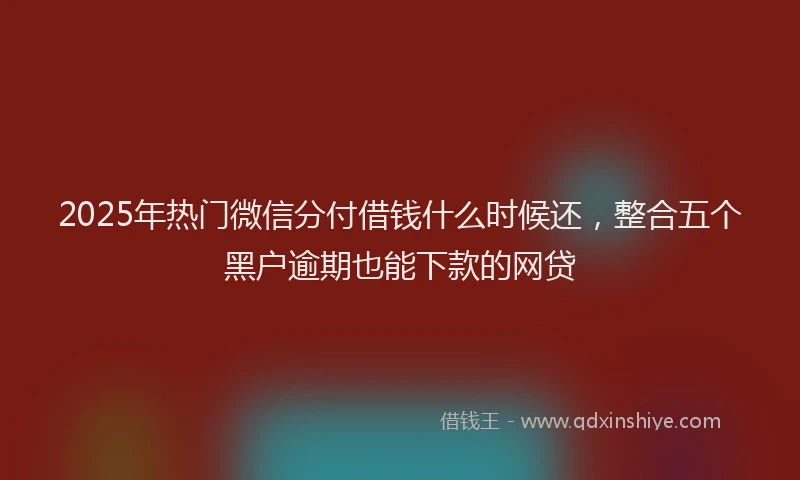 2025年热门微信分付借钱什么时候还，整合五个黑户逾期也能下款的网贷