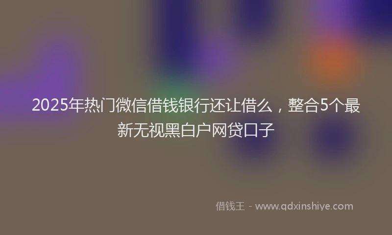 2025年热门微信借钱银行还让借么，整合5个最新无视黑白户网贷口子