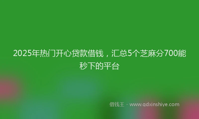 2025年热门开心贷款借钱，汇总5个芝麻分700能秒下的平台