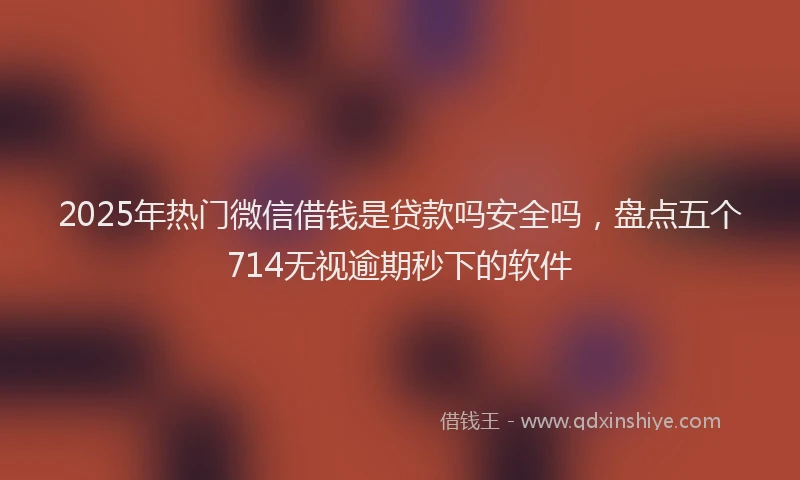 2025年热门微信借钱是贷款吗安全吗,盘点五个714无视逾期秒下的软件