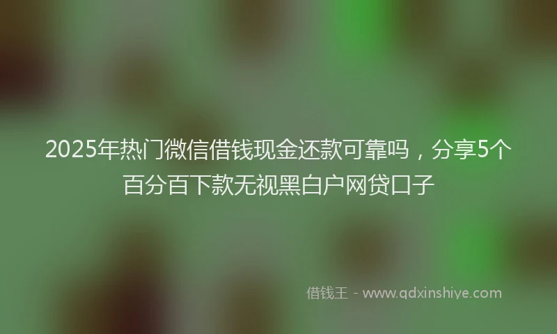 2025年热门微信借钱现金还款可靠吗，分享5个百分百下款无视黑白户网贷口子