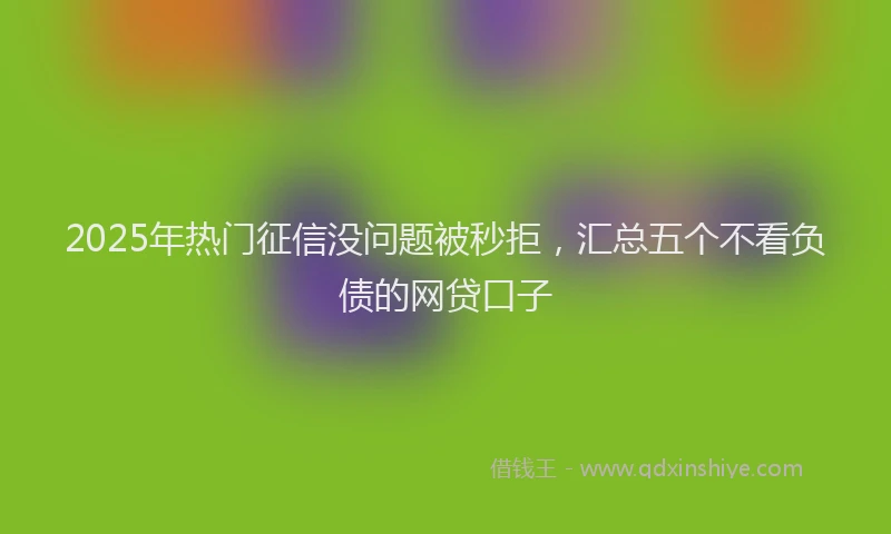 2025年热门征信没问题被秒拒，汇总五个不看负债的网贷口子