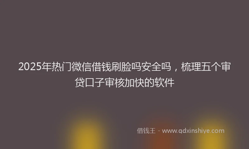 2025年热门微信借钱刷脸吗安全吗，梳理五个审贷口子审核加快的软件