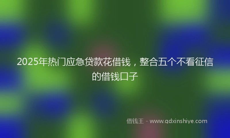 2025年热门应急贷款花借钱，整合五个不看征信的借钱口子