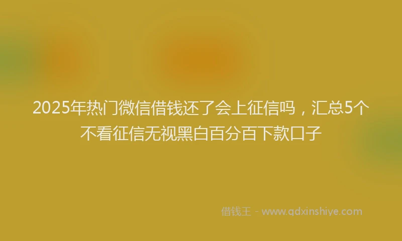 2025年热门微信借钱还了会上征信吗，汇总5个不看征信无视黑白百分百下款口子