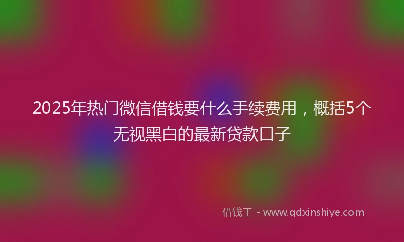 2025年热门微信借钱要什么手续费用,概括5个无视黑白的最新贷款口子