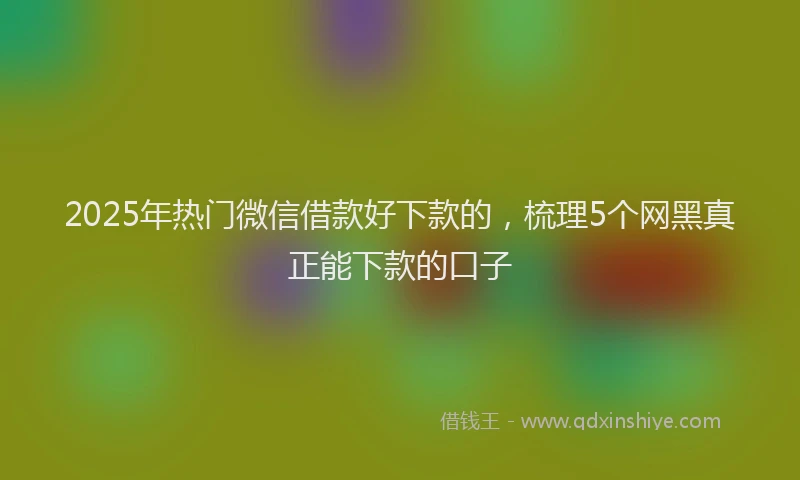 2025年热门微信借款好下款的，梳理5个网黑真正能下款的口子