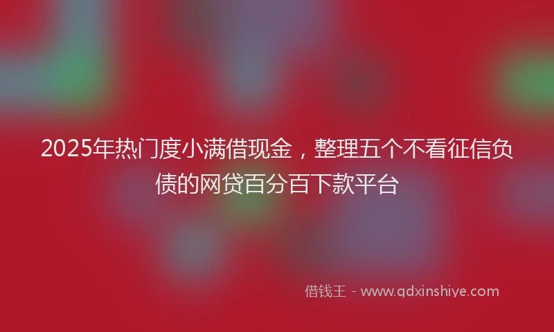 2025年热门度小满借现金，整理五个不看征信负债的网贷百分百下款平台