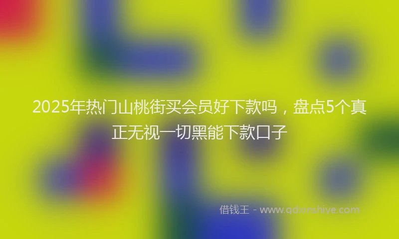 2025年热门山桃街买会员好下款吗，盘点5个真正无视一切黑能下款口子