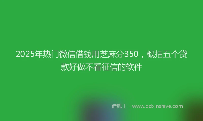 2025年热门微信借钱用芝麻分350，概括五个贷款好做不看征信的软件