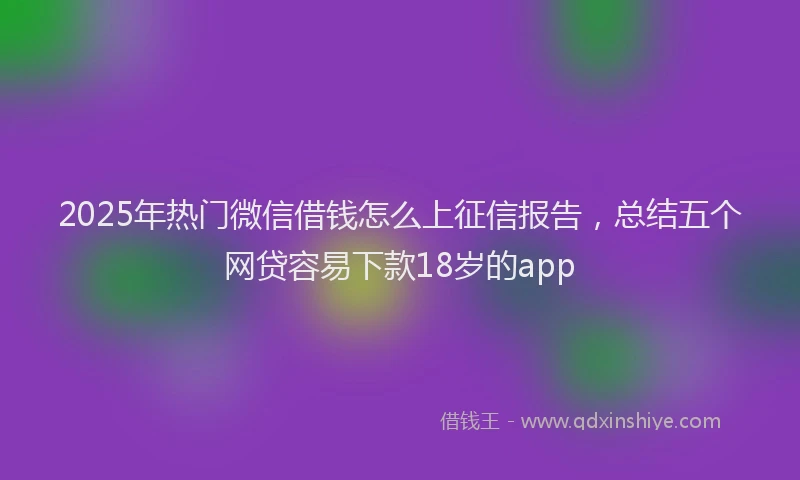 2025年热门微信借钱怎么上征信报告，总结五个网贷容易下款18岁的app