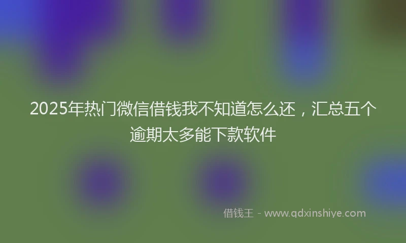 2025年热门微信借钱我不知道怎么还，汇总五个逾期太多能下款软件