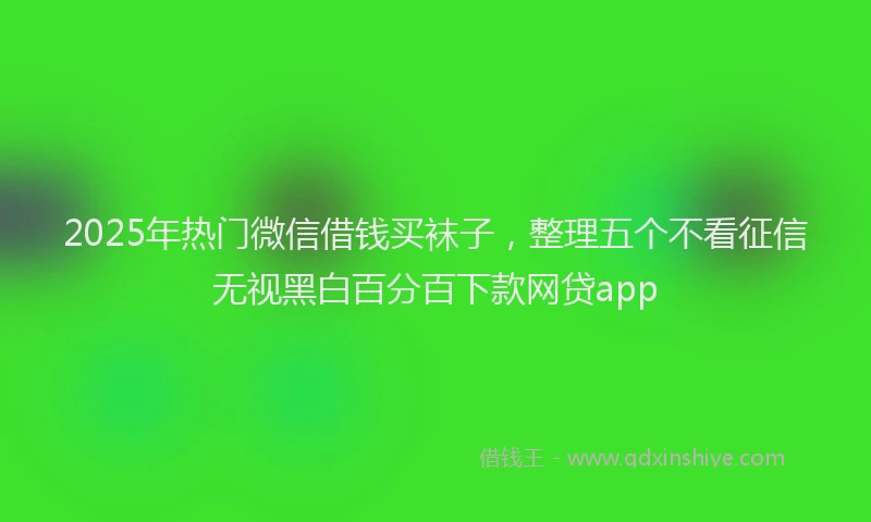 2025年热门微信借钱买袜子，整理五个不看征信无视黑白百分百下款网贷app
