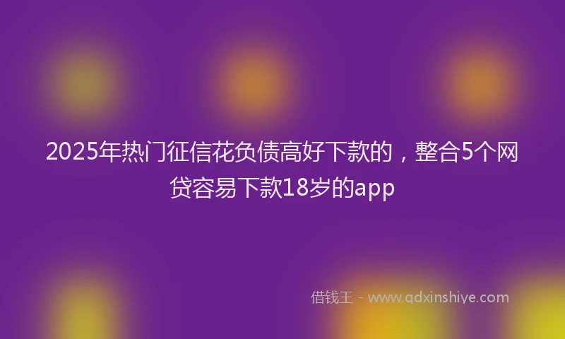 2025年热门征信花负债高好下款的，整合5个网贷容易下款18岁的app