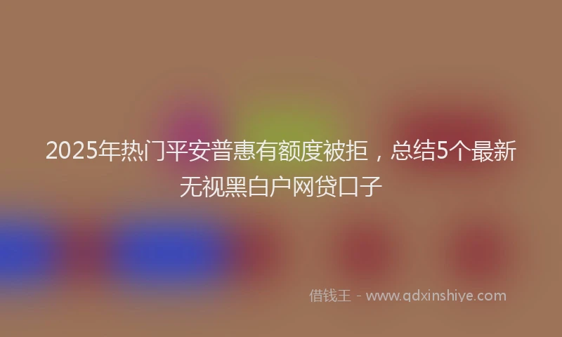 2025年热门平安普惠有额度被拒，总结5个最新无视黑白户网贷口子