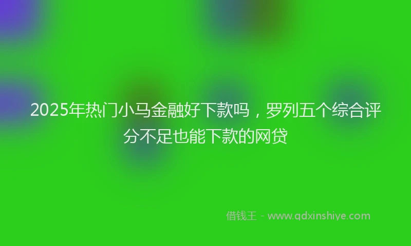2025年热门小马金融好下款吗，罗列五个综合评分不足也能下款的网贷