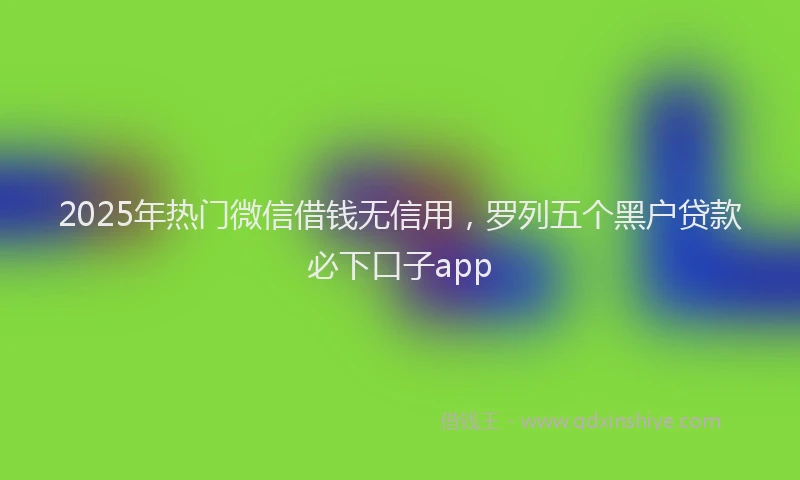 2025年热门微信借钱无信用，罗列五个黑户贷款必下口子app
