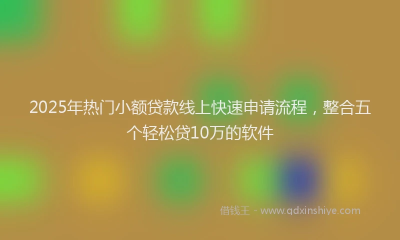 2025年热门小额贷款线上快速申请流程，整合五个轻松贷10万的软件