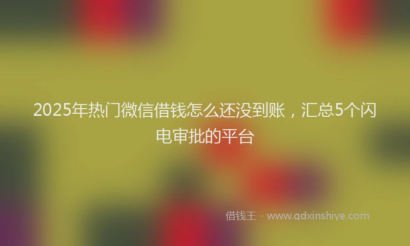 2025年热门微信借钱怎么还没到账,汇总5个闪电审批的平台
