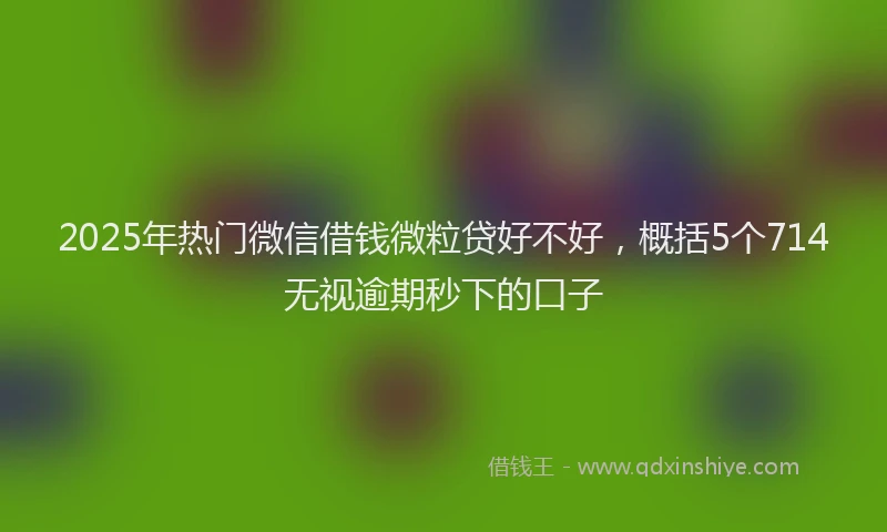 2025年热门微信借钱微粒贷好不好，概括5个714无视逾期秒下的口子