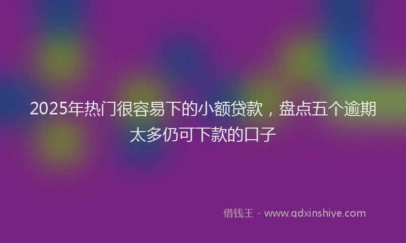 2025年热门很容易下的小额贷款，盘点五个逾期太多仍可下款的口子