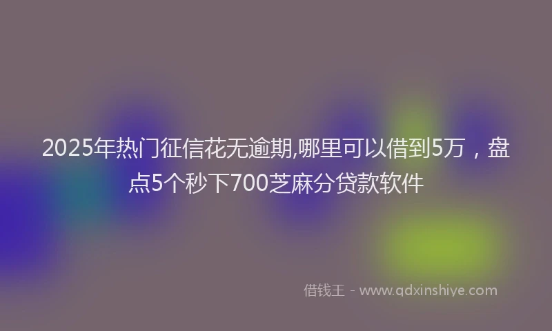2025年热门征信花无逾期,哪里可以借到5万，盘点5个秒下700芝麻分贷款软件